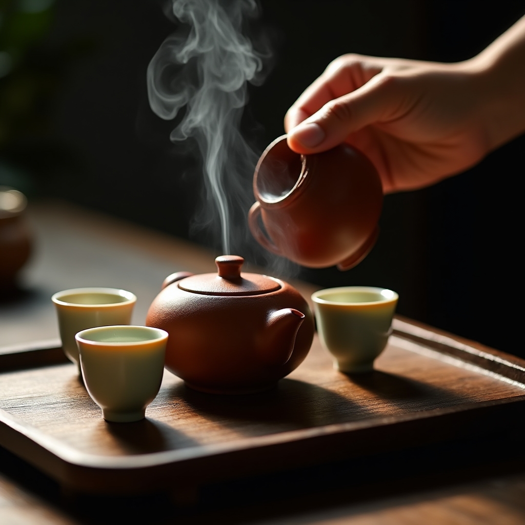 Set ceai tradițional cu ceainic și cești pentru ceai oolong