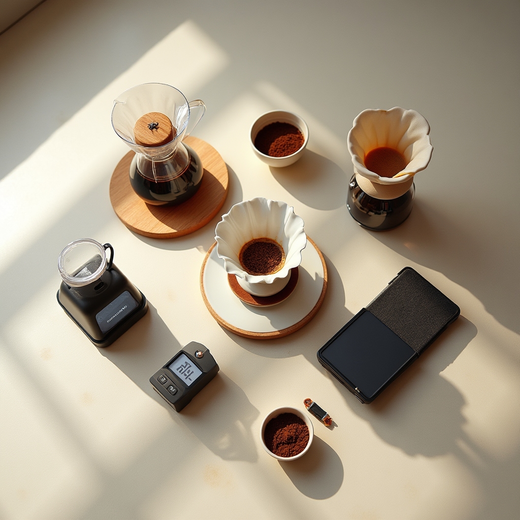 Comparație echipamente de preparare cafea: Chemex, AeroPress, V60